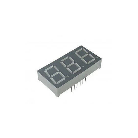 14mm Kırmızı 3 Haneli 7 Segment LED Display - Ortak Anot