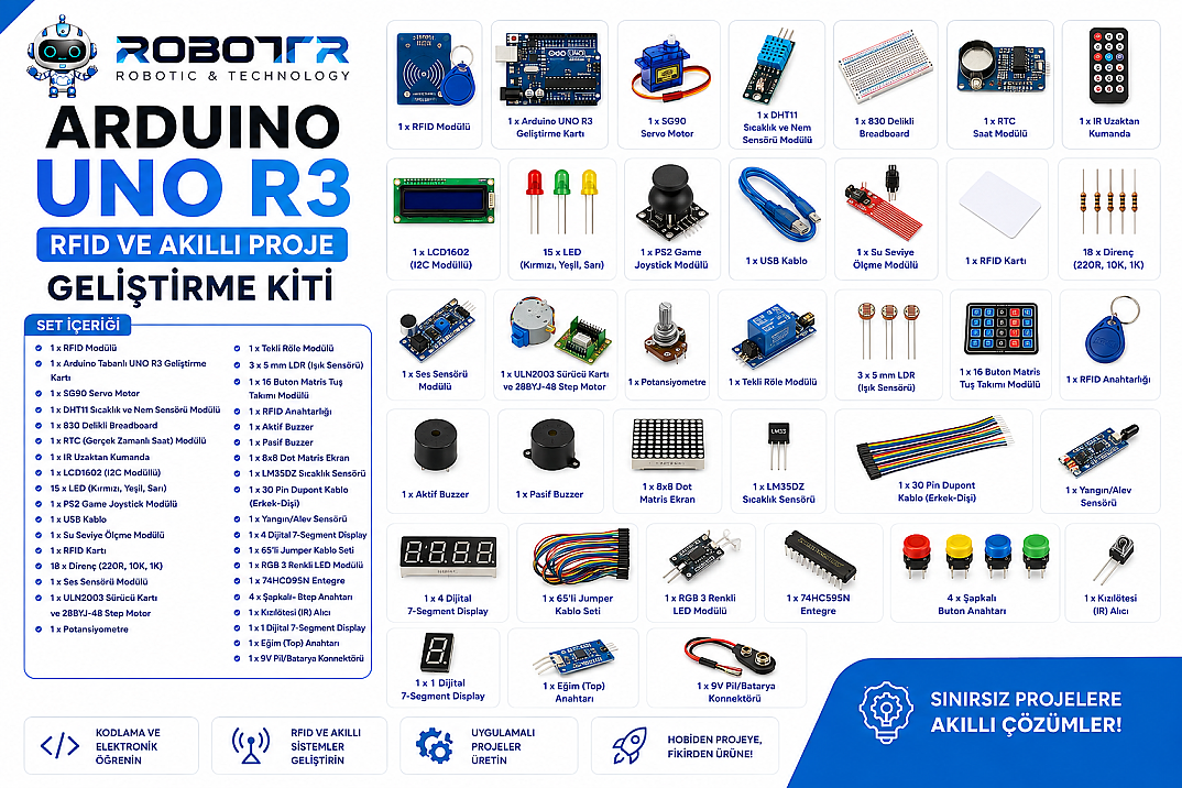 Arduino UNO R3 RFID ve Akıllı Proje Geliştirme Kiti - 1