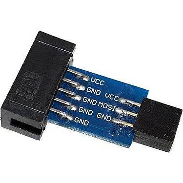 AVRISP USBASP STK500 10 Pin - 6 Pin Dönüştürücü Adaptör Kartı (Mavi PCB) - 2