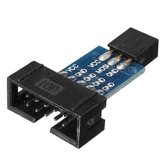 AVRISP USBASP STK500 10 Pin - 6 Pin Dönüştürücü Adaptör Kartı (Mavi PCB)
