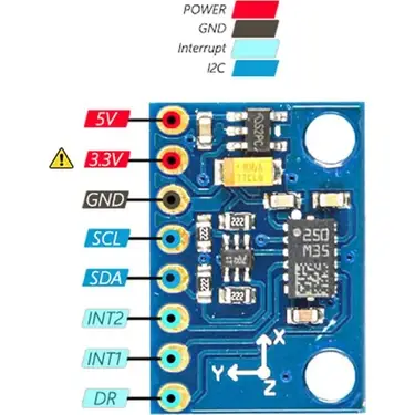 GY-511 LSM303DLHC 3 Eksen İvme Ölçer + 3 Eksen Manyetometre Sensör Modülü (I2C, 3V-5V)
