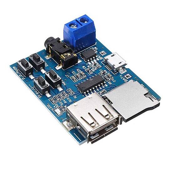 MP3 Çalar Amplifikatör Dekoder Modülü – 3W USB Micro SD Ses Kartı