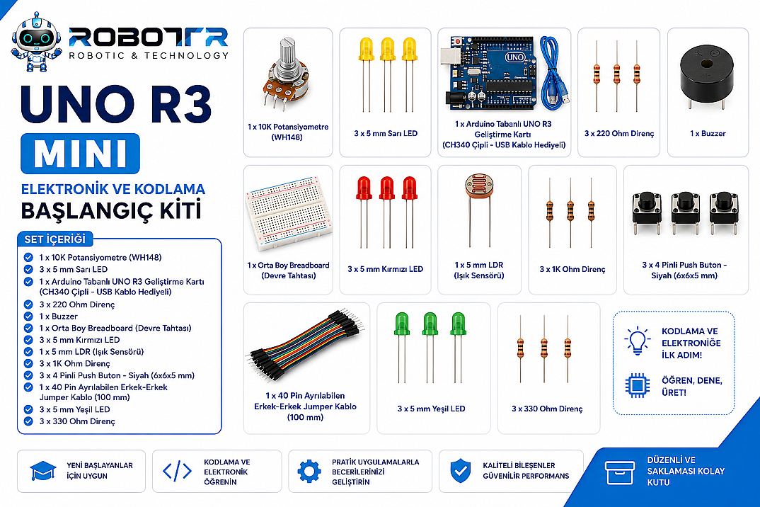 UNO R3 Mini Elektronik ve Kodlama Başlangıç Kiti - 1