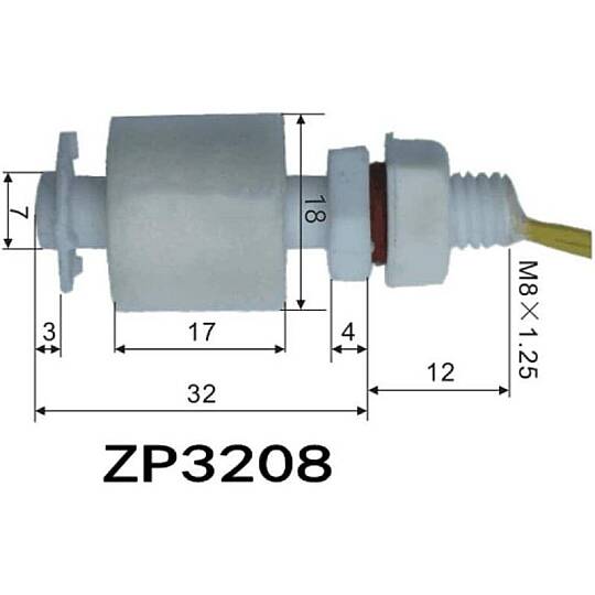 ZP3208 Şamandıralı Su Seviye Sensörü 45x18mm – Sıvı Seviye Anahtarı - 2